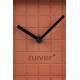 Horloge Cute Béton Terracotta Zuiver Pendule à Poser avec Aiguilles en Aluminium Noir 5,7x15x15cm
