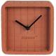 Horloge Cute Béton Terracotta Zuiver Pendule à Poser avec Aiguilles en Aluminium Noir 5,7x15x15cm