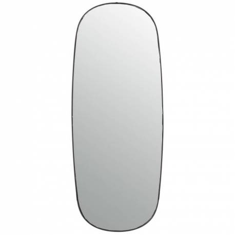 Miroir Hinès Athezza Glace Moderne Décoration Murale en Verre et Métal Noir 1,5x40x100cm