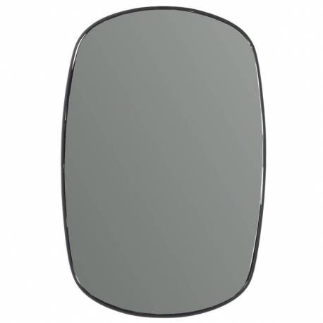 Miroir Hinès Athezza Glace Moderne Décoration Murale en Verre et Métal Noir 1,5x40x55cm