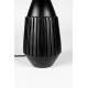 Lampe de Table Aysa Noir Woody Luminaire à Poser Eclairage en Aluminium Thermolaqué Noir et Tissu Blanc 25x25x52cm
