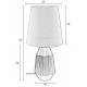 Lampe de Table Aysa Sable Woody Luminaire à Poser Eclairage en Aluminium Thermolaqué Sable et Tissu Blanc 25x25x52cm