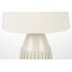 Lampe de Table Aysa Sable Woody Luminaire à Poser Eclairage en Aluminium Thermolaqué Sable et Tissu Blanc 25x25x52cm