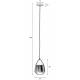 Suspension Grande Noir Sable Woody Luminaire à Suspendre Eclairage en Aluminium Thermolaqué Métal et Tissu Noir 20x20x180cm