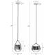 Suspension Grande Noir Sable Woody Luminaire à Suspendre Eclairage en Aluminium Thermolaqué Métal et Tissu Noir 20x20x180cm