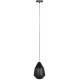 Suspension Grande Noir Sable Woody Luminaire à Suspendre Eclairage en Aluminium Thermolaqué Métal et Tissu Noir 20x20x180cm
