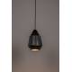 Suspension Grande Noir Sable Woody Luminaire à Suspendre Eclairage en Aluminium Thermolaqué Métal et Tissu Noir 20x20x180cm