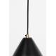 Suspension Grande Noir Sable Woody Luminaire à Suspendre Eclairage en Aluminium Thermolaqué Métal et Tissu Noir 20x20x180cm