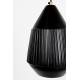 Suspension Grande Noir Sable Woody Luminaire à Suspendre Eclairage en Aluminium Thermolaqué Métal et Tissu Noir 20x20x180cm