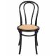 Lot de 2 Chaises Troquet Signature Assises de Table Vintage Sièges en Hêtre Noir et Rotin Naturel 42x55x88cm