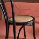 Lot de 2 Chaises Troquet Signature Assises de Table Vintage Sièges en Hêtre Noir et Rotin Naturel 42x55x88cm