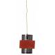 Suspension Nora Rouge Brulé Athezza Luminaire Eclairage en Velours et Cannage Métal 25x25x30cm
