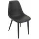 Chaise Lola Signature Assise de Table Vintage Siège en Métal Vinyle et Chêne Noir 46x57x87cm