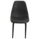 Chaise Lola Signature Assise de Table Vintage Siège en Métal Vinyle et Chêne Noir 46x57x87cm