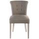 Lot de 2 Chaises Corte Dossier Bas Signature Duo d'Assises de Table Sièges en Chêne Naturel et Tissu Couleur Taupe 50x61x87cm