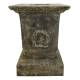 Socle Colonne Pilier Pour Vasque Jardinière Décoration Extérieure en Fonte Patinée Verte 35x35x50cm