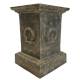 Socle Colonne Pilier Pour Vasque Jardinière Décoration Extérieure en Fonte Patinée Verte 35x35x50cm