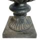 Vasque et Socle Géant Vase Jardinière Extérieur de Chateau en Fonte Patinée Verte 56x56x140cm