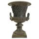 Grande Vasque Vase Jardiniere avec Anses en Fonte Patinée Verte Pot de Fleur 56x56x77cm