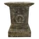 Socle Colonne Pilier Pour Vasque Jardinière Décoration Extérieure Intérieure de Château en Fonte Patinée Verte 44x44x63cm