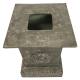 Socle Colonne Pilier Pour Vasque Jardinière Décoration Extérieure Intérieure de Château en Fonte Patinée Verte 44x44x63cm