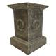 Socle Colonne Pilier Pour Vasque Jardinière Décoration Extérieure Intérieure de Château en Fonte Patinée Verte 44x44x63cm