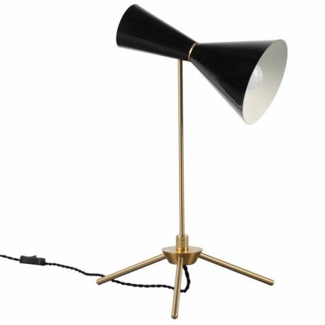 Lampe de Bureau François Signature Lampe Trépied Luminaire à Poser Bicolore Métal 31x40x70cm