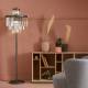 Lampadaire Verre Métal Gris Fulgurant Signature Luminaire Pampilles 10 lampes 52x52x170cm