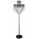 Lampadaire Verre Métal Gris Fulgurant Signature Luminaire Pampilles 10 lampes 52x52x170cm