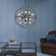 Suspension Spoutnik Signature Lustre XXL Métal Gris 20 Douilles 100x100x100cm