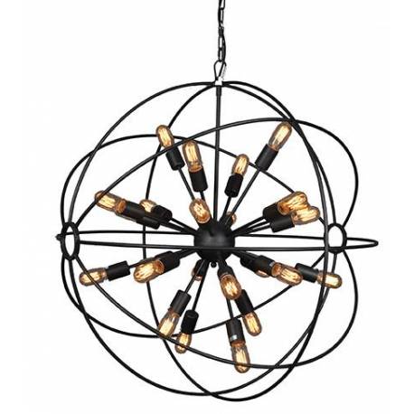 Suspension Spoutnik Signature Lustre XXL Métal Gris 20 Douilles 100x100x100cm
