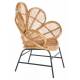 Fauteuil Rotin Fleur Signature Assise de Salon Bohème Siège en Rotin Couleur Naturelle 54x90x104cm