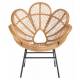 Fauteuil Rotin Fleur Signature Assise de Salon Bohème Siège en Rotin Couleur Naturelle 54x90x104cm