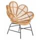 Fauteuil Rotin Fleur Signature Assise de Salon Bohème Siège en Rotin Couleur Naturelle 54x90x104cm