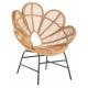 Fauteuil Rotin Fleur Signature Assise de Salon Bohème Siège en Rotin Couleur Naturelle 54x90x104cm