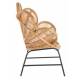 Fauteuil Rotin Fleur Signature Assise de Salon Bohème Siège en Rotin Couleur Naturelle 54x90x104cm