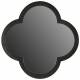 Miroir Trèfle Athezza Glace Moderne Décoration Murale en Métal Noir et Verre 2x87x87cm