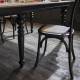 Chaise Bistrot Signature Assise de Table Siège en Chêne Couleur Noire et Paille de Riz 51x61x89cm