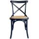 Chaise Bistrot Signature Assise de Table Siège en Chêne Couleur Noire et Paille de Riz 51x61x89cm