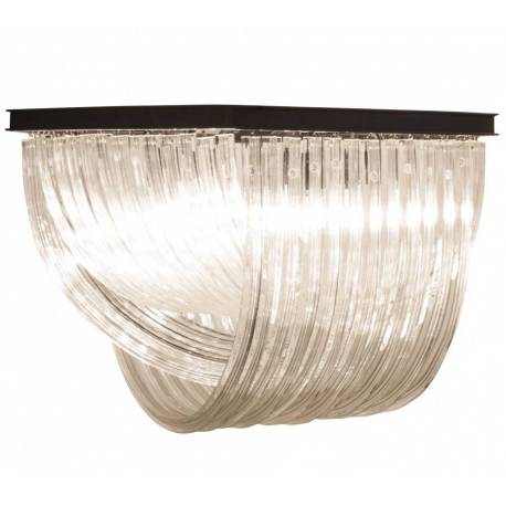 Lustre Drapé Signature Plafonnier Gm Suspension Métal et Verres 7 Lampes 60x81x81cm