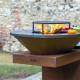 Braséro C-Cook Actuel Acier Corten Plancha à Bois Barbecue Mobile Personnalisable 82,5x82,5x107,6cm