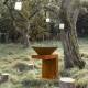 Braséro C-Cook Actuel Acier Corten Plancha à Bois Barbecue Mobile Personnalisable 82,5x82,5x107,6cm