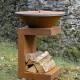 Braséro C-Cook Actuel Acier Corten Plancha à Bois Barbecue Mobile Personnalisable 82,5x82,5x107,6cm