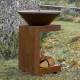 Braséro C-Cook Actuel Acier Corten Plancha à Bois Barbecue Mobile Personnalisable 82,5x82,5x107,6cm