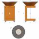 Braséro C-Cook Actuel Acier Corten Plancha à Bois Barbecue Mobile Personnalisable 82,5x82,5x107,6cm
