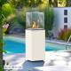 Chauffage Extérieur Néocube-O Actuel Patio Acier et Verre Cheminée Gaz Braséro Terrasse 42,8x42,8x143,1cm