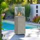 Chauffage Extérieur Néocube-O Actuel Patio Acier et Verre Cheminée Gaz Braséro Terrasse 42,8x42,8x143,1cm