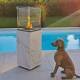 Chauffage Extérieur Néocube-O Actuel Patio Acier et Verre Cheminée Gaz Braséro Terrasse 42,8x42,8x143,1cm