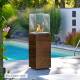 Chauffage Extérieur Néocube-O Actuel Patio Acier et Verre Cheminée Gaz Braséro Terrasse 42,8x42,8x143,1cm
