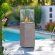 Chauffage Extérieur Néocube-O Actuel Patio Acier et Verre Cheminée Gaz Braséro Terrasse 42,8x42,8x143,1cm